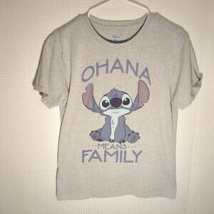 Disney Lilo & Stitch Ohana Means Family Gray Graphic T-Shirt Mens Medium Movie